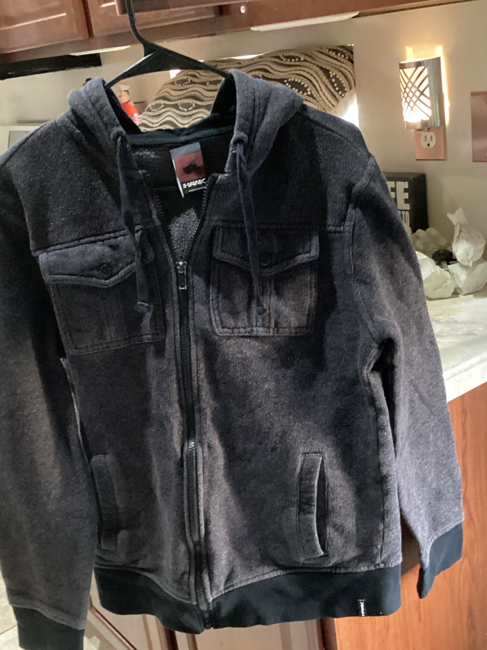 Tony Hawk Charcoal Black Hooded Zip Jacket for Kids